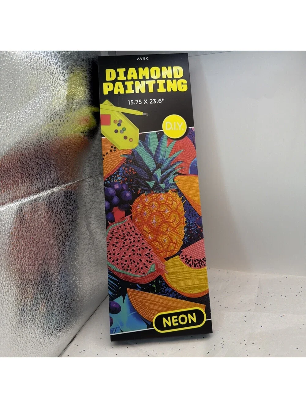 AVEC DIY Diamond Art Painting Kit Neon Fruit Design, 15.75 x 23.6 Crystal Art